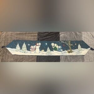Snowman Holiday Tapestry Table Runner